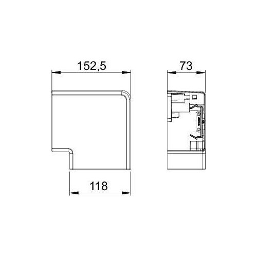 Плоский угол кабельного канала Rapid 80 70x110 мм (ABS-пластик, белый) (GK-FH70110RW)
