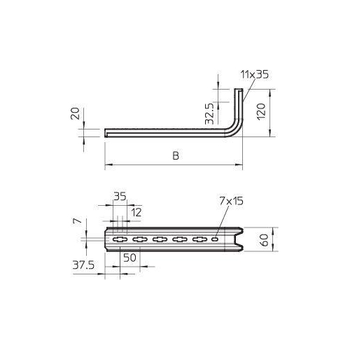 TPSA 345 FT Подвесная стойка с траверсой / кронштейн TP 345мм (TPSA 345 FT)