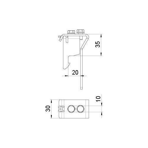 Дистанционная скоба для крышки 35x30 (AH 35 WS VA4301)
