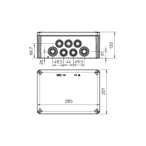Коробка распределительная 285х201х120мм T350 OBO 2007125