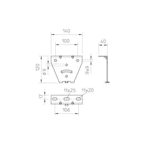 Траверса регулир. для профиля US 3 и рейки 2068 гор. оцинк. KU 3 V FS OBO 6348881