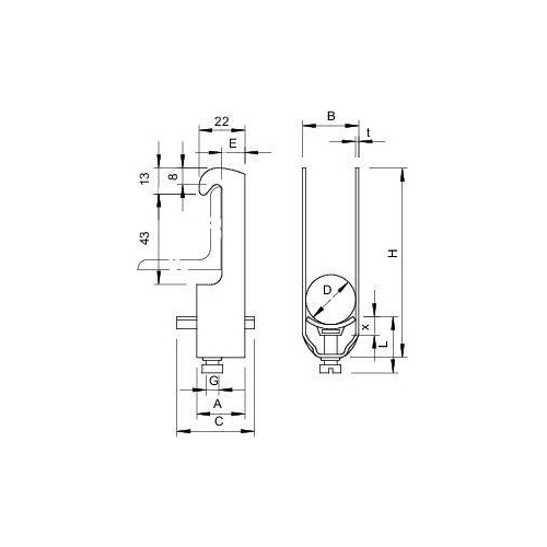 Скоба зажимная U-образ. d12-16мм 2056W 16 FT гор. оцинк. OBO 1180169