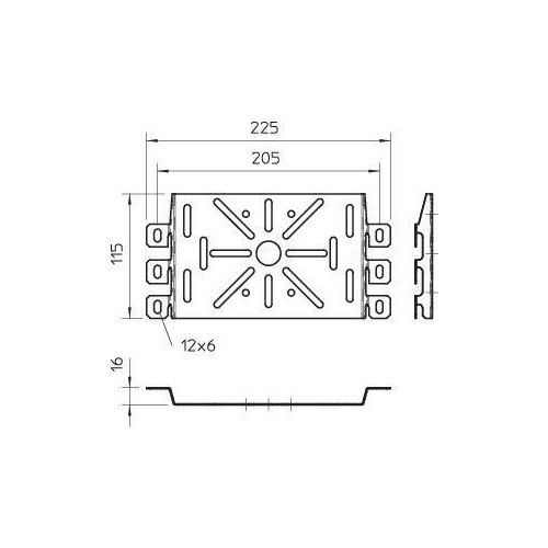 Пластина монтажная 225х115 MP UNI FS OBO 7084870