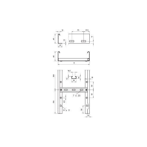 Лоток лестничный 200х60 L6000 сталь 1.5мм LG 620 VS 6 FT OBO 6208650