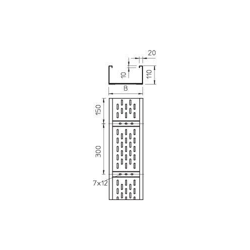 Лоток листовой перфорированный 600х110 L6000 сталь 2мм WKSG 160 FT OBO 6098157