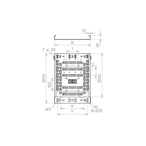 Лоток листовой перфорированный 100х35 L3050 сталь 0.75мм RKSM 310 FS OBO 6047417