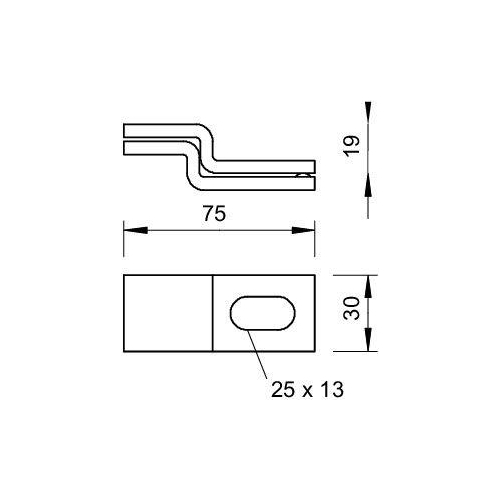 Скоба для крепления лотка к стене осн.75х30 WB 30 75 FT OBO 6019617