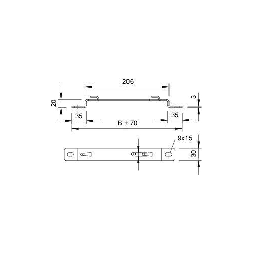 Скоба для крепления лотка к полу/к стене осн.150 гор. оцинк.DBLG 20 150 FT OBO 6015660