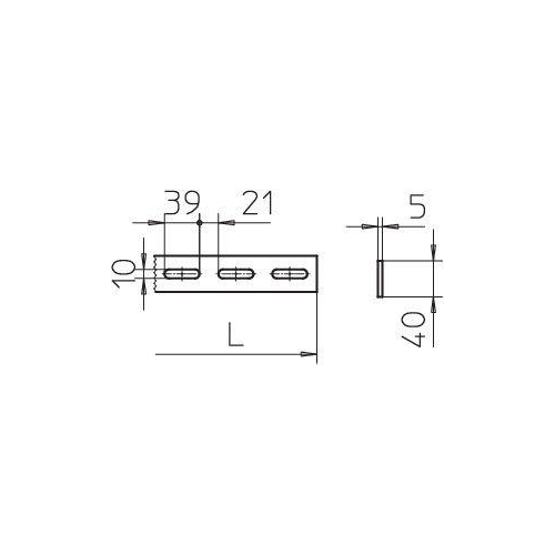 Профиль монтажный перфорир. 40х5х3000мм гор. оцинк. SLH 62 FT OBO 7103643