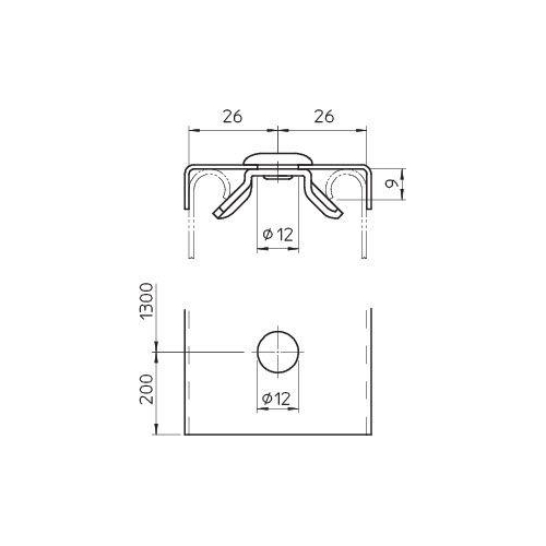 Фиксатор поворотный DRL 311 2 FT гор. оцинк. OBO 6065147