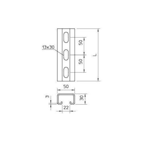 Рейка монтажная 800х50х30 CPS 5 L 800 FT OBO 1121308