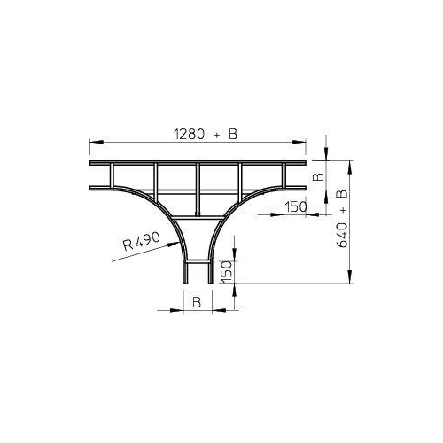 Ответвитель T-образный горизонт. для лестн. лотка осн. 400х45 LT 440 FT OBO 6205658