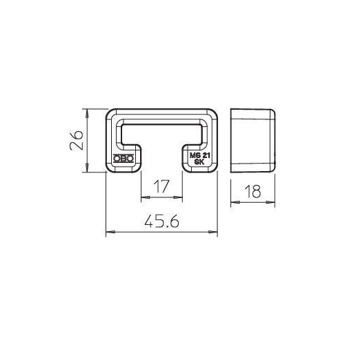 Колпачок защ. для рейки 41х21мм MS 21 SK OR SP OBO 1122902