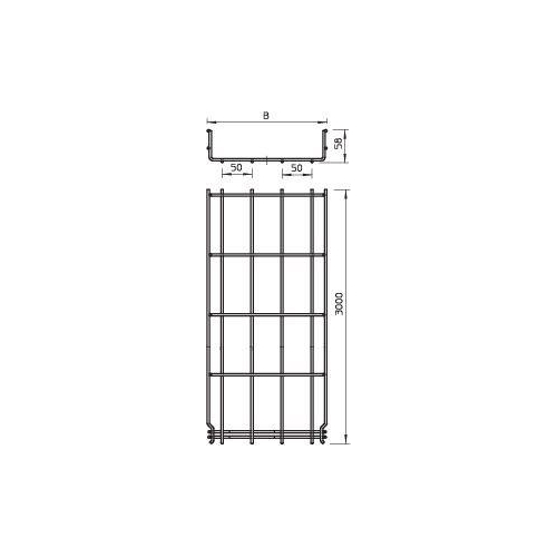 Лоток проволочный 100х55 L3000 сталь 3.9мм GRM 55 100 G оцинк. OBO 6001442