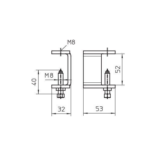 Фиксатор кабельного лотка лестничного типа 52x88x5 горячий цинк (KLL 52 FT)