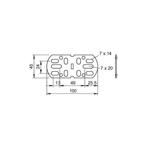 Продольный и угловой соединитель 45x100 (VF AZK VA4571)