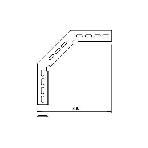 Комплект креп. угловой для лотка H55 гор .цинк MW 90 SL23 FT OBO 6017355