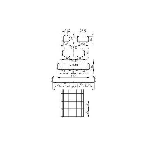 Лоток проволочный 200х50 L3000 сталь 4.5мм CGR 50 200 FT гор. оцинк. OBO 6017444