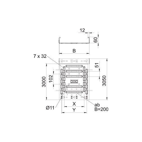 Лоток листовой перфорированный 100х60 L3050 сталь 0.75мм RKSM 610 FS OBO 6047611