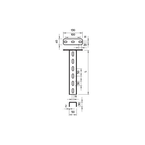 Стойка потолочная US 3 200мм гор. цинк US 3 K 20 FT OBO 6342351