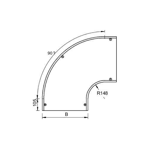 Крышка для угла горизонт. 90град. осн. 500 DFB 90 500VA4301 OBO 7134940