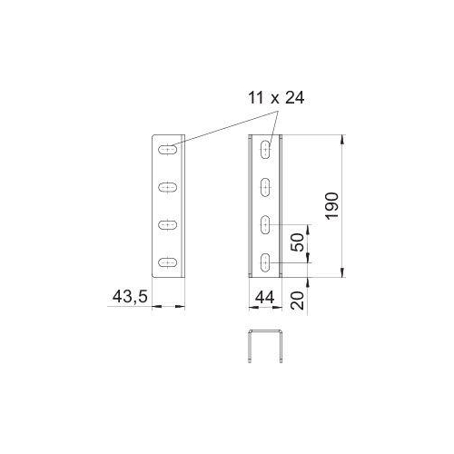 Комплект соединительный для профиля US 5 гор. цинк VUS 5 FT OBO 6018505