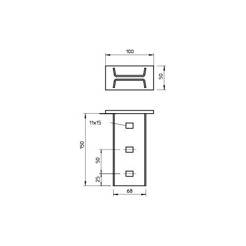 Комплект траверса приварн. 150х68мм KI 8 AOх FT OBO 6347088