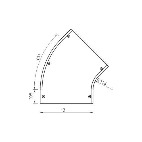 Крышка для угла горизонт. 45град. осн. 400 DFB 45 400 FS OBO 7128886