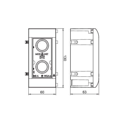 Коробка монтажная ОП 1мод. Modalnet WG-MK RW для монтажа 2 ЭУИ Modul 45 45х45мм дополнит. модуль бел. OBO 6109905