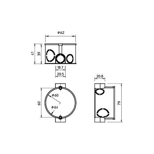 Коробка монтажная скрыт. D60х40 UG 60 D OBO 2003015