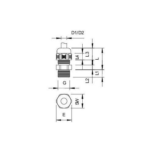 Ввод кабельный Dкаб. 5-12 (Dмонтаж. отв. 24) IP68 серебр./сер. V-TEC PG13.5 SGR OBO 2022648