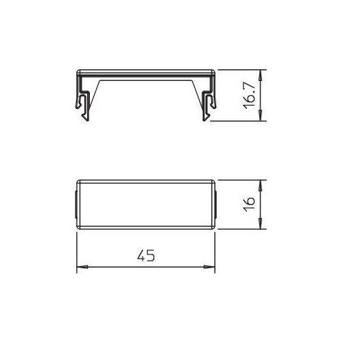 Накладка на стык для короба 45х16мм Modul 45 GEK-KSOT45 OBO 6116152