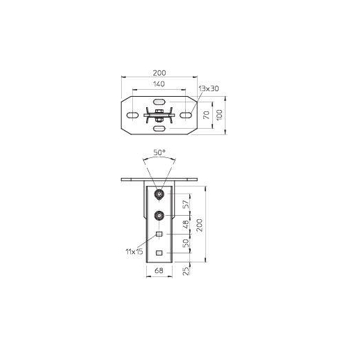 Комплект траверса регулируемая 200х68мм KI 8 VQP FT (уп.1шт) OBO 6348106