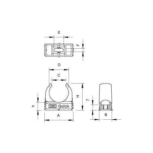 Скоба зажимная Quick d19.4мм 2955 M20 полипропилен свет. сер. (уп.100шт) OBO 2149010