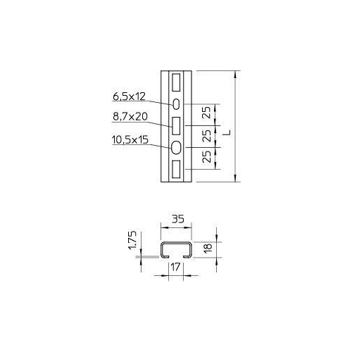 Рейка профильная 35х18 L2000 1268 SL 2M FS (дл.2м) OBO 1104454