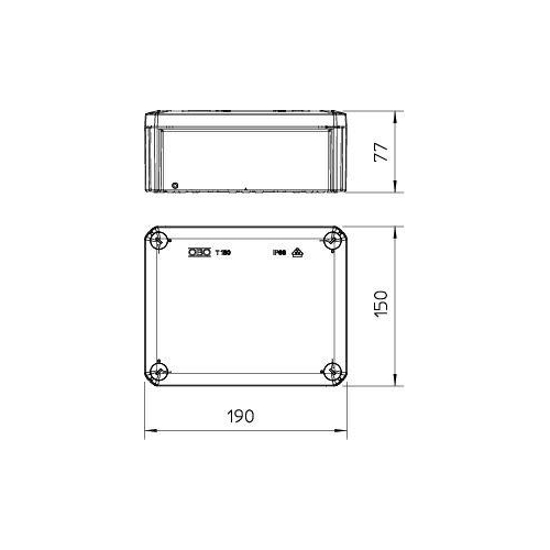 Коробка распределительная 190х150х77мм T 160 OE OBO 2007271
