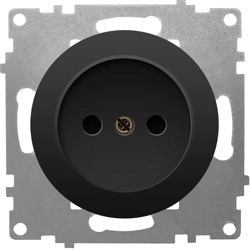 Механизм розетки 1-м СП Florence 16А IP20 без заземл. винт. контакты черн. 1E10301303 OneKeyElectro 2172812