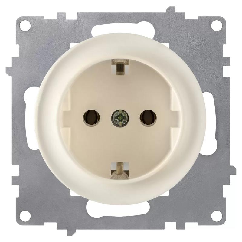 Механизм розетки 1-м СП Florence 16А IP20 с заземл. винт. контакты беж. 1E10201301 OneKeyElectro 2172788