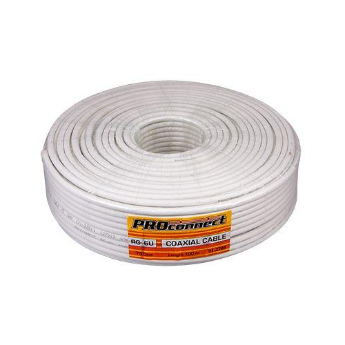 Кабель RG-6U+Cu (48%) 75 Ом белый PROCONNECT 01-2206