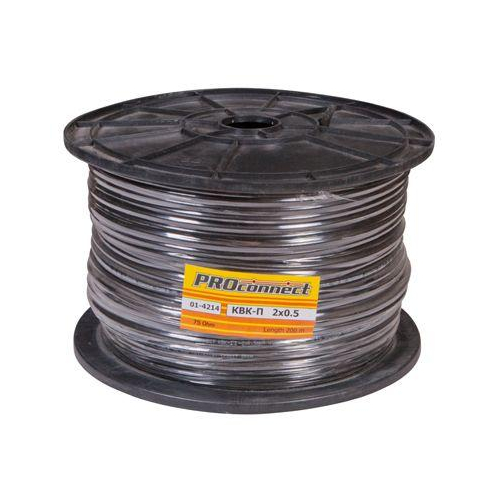 Кабель КВК-П-2+2х0.5 200м Ч (м) PROCONNECT 01-4214