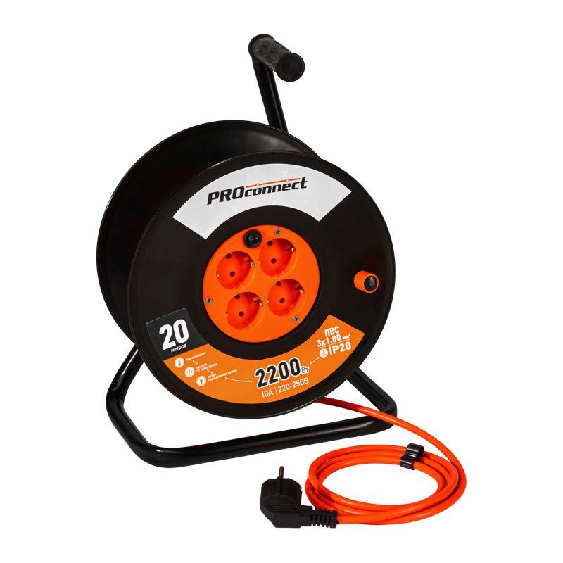 Удлинитель силовой на катушке 4х20м с заземл. STANDART ПВС 3х1 PROCONNECT 11-7604