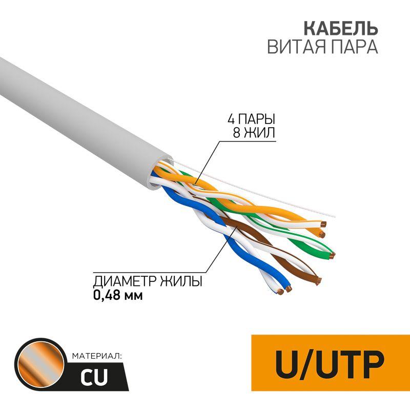 Кабель UTP 4х2х24AWG кат.5е медь 305м (м) PROCONNECT 01-0052
