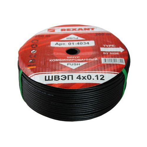 Провод ШВЭП 4х0.12 200м (м) Rexant 01-4034