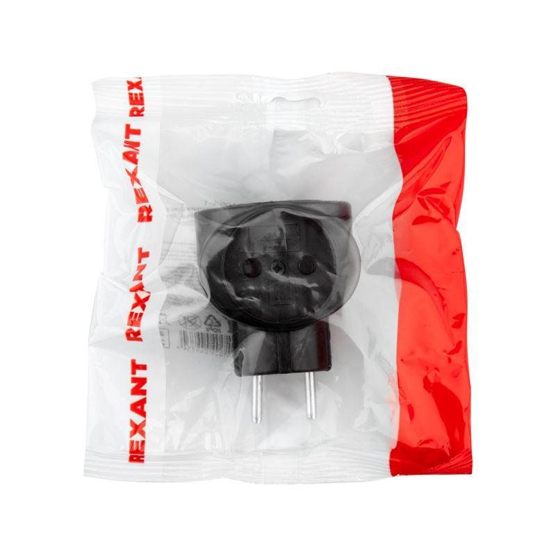 Тройник электрический биметалл 220В 6А черн. REXANT 11-1064-1