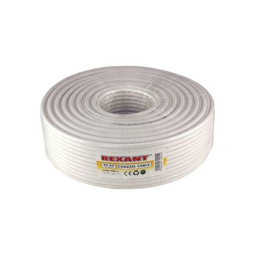 Кабель RG-6U+CU Cu/AL/Cu 48х0.12 75 Ом бухта Б (м) REXANT 01-2221