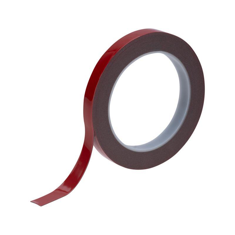 Скотч двустор. 12ммх5м красн. на серой основе REXANT 09-6012