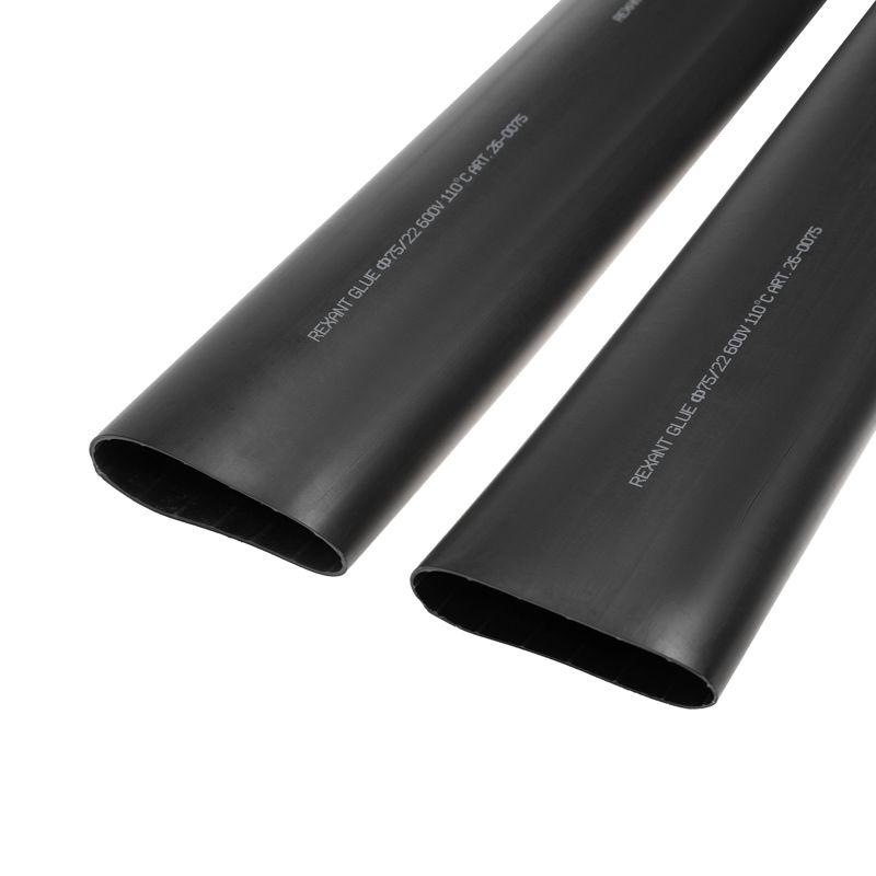 Трубка термоусадочная тонкостен. 75.0/22.0 с клеем (3:1) 1м черн. Rexant 26-0075