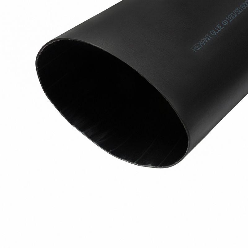 Трубка термоусадочная тонкостен. 160.0/50.0 с клеем (3:1) 1м черн. Rexant 26-0160