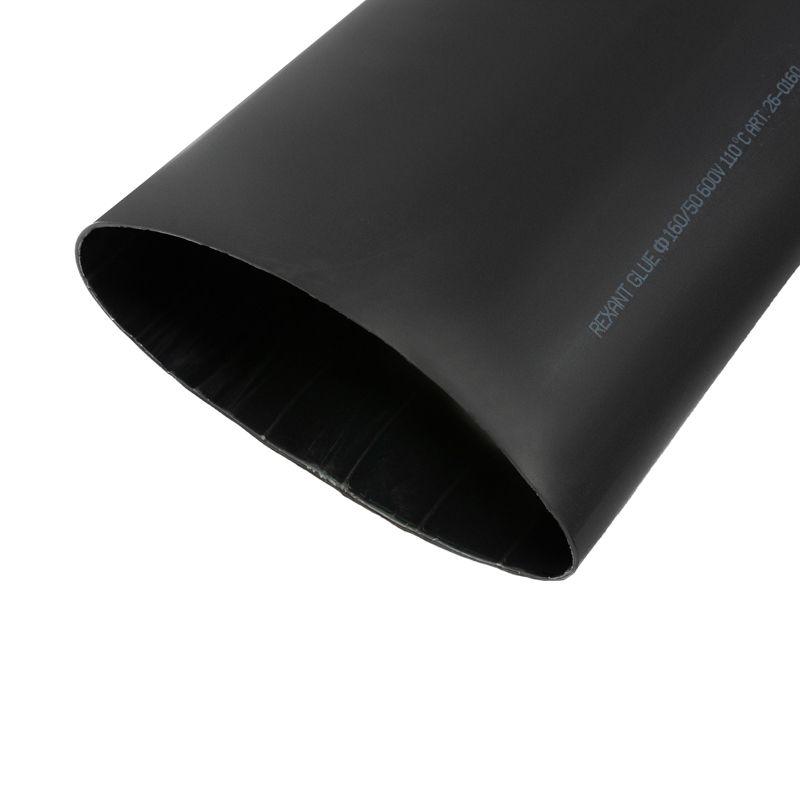 Трубка термоусадочная тонкостен. 160.0/50.0 с клеем (3:1) 1м черн. Rexant 26-0160