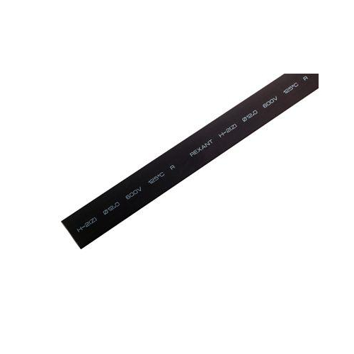 Трубка термоусадочная 12.0/6.0 1м черн. Rexant 21-2006